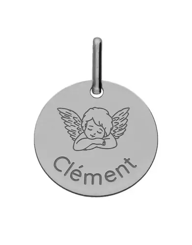 Médaille Ronde Or Ange Personnalisable