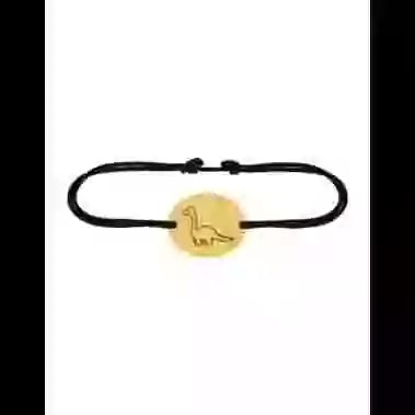 Bracelet Ovale en Or sur Cordon à Personnaliser avec un Dessin image cachée