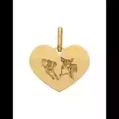 Médaille Cœur en Or à personnaliser avec une photo image cachée