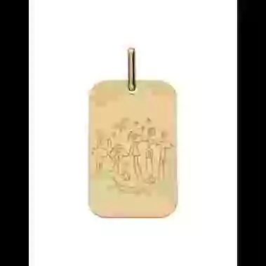 Médaille Rectangle en Or à Personnaliser avec un Dessin image cachée
