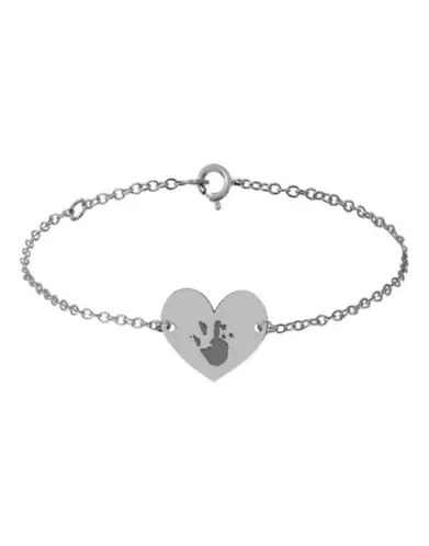 Bracelet Cœur en Or sur chaîne à personnaliser avec une empreinte