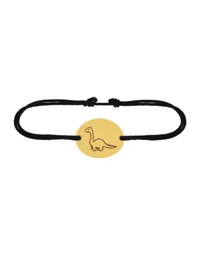 Bracelet Ovale en Or sur Cordon à Personnaliser avec un Dessin