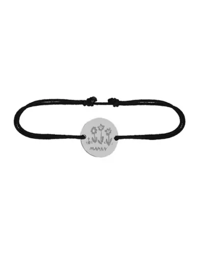 Bracelet Rond en Or sur cordon à personnaliser avec un dessin