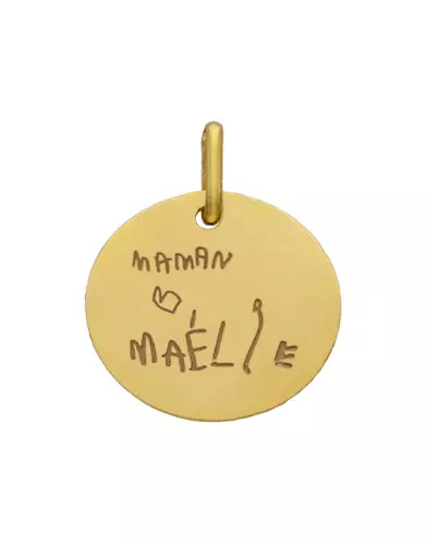 Médaille Ronde en Or à Personnaliser avec un Message