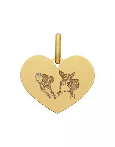 Médaille Cœur en Or à personnaliser avec une photo