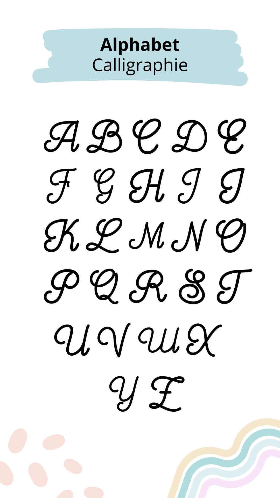 bijoux avec alphabet calligraphie