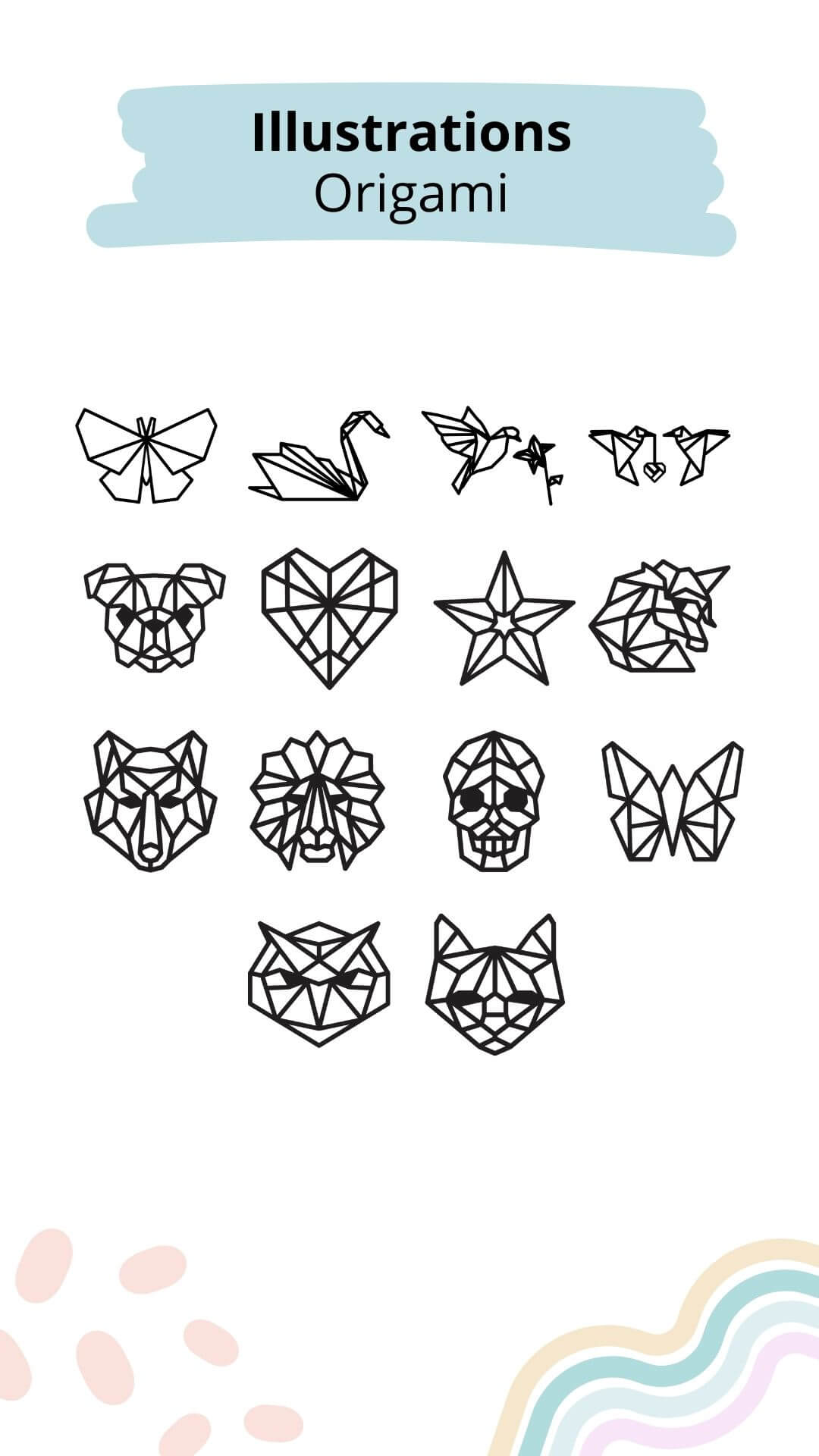 bijoux avec illustrations origami