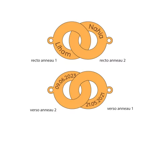 Anneaux Entrelacés 18k Jaune