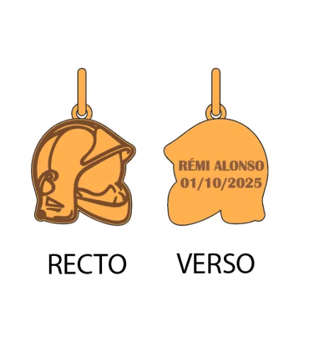 Pendentif Casque Pompier Personnalisé