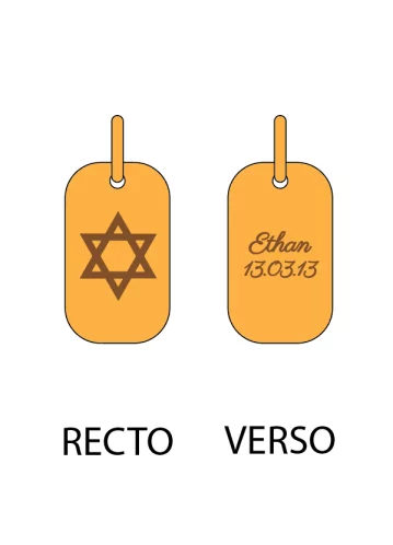 Médaille Étoile de David Personnalisée