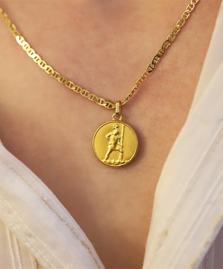Pendentif Religieux Ancien En Or 18 Carats - Occasion - Style Vintage