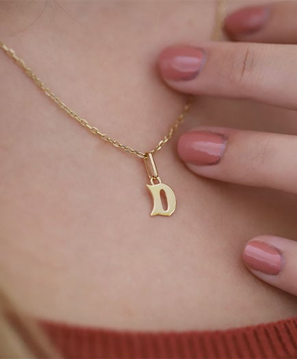 Pendentif Lettre D / Initiale D en Or Jaune 375 Ref. 34223